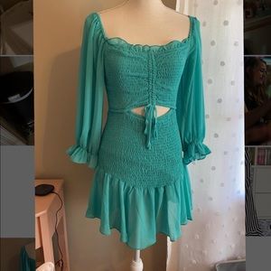 She + Sky Mini Jade Dress with cutout front. Brand new with tags. Never worn.